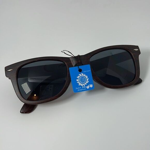 NWT Papa & Barkley Classic Dark Brown Wood Grain Sunglasses - Picture 6 of 6